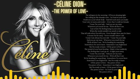 celine power|Celine power of love lyrics.